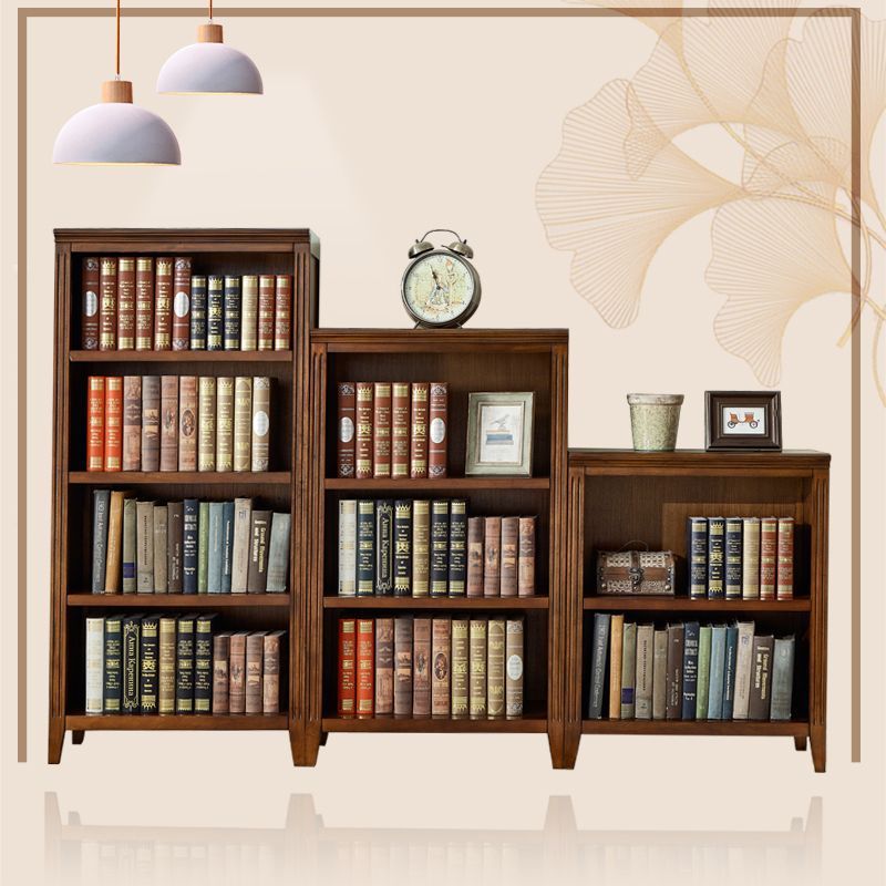 Home Standard Bookcase Contemporary Solid Wood Fixed Bookshelf