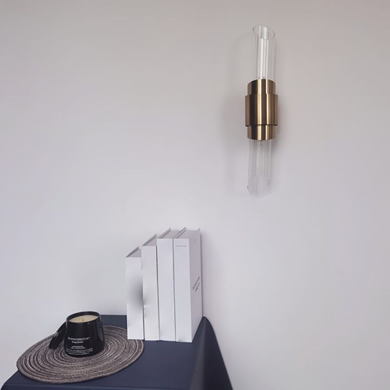 American Style Cylinder Shape Vanity Light with Glass Shade for Shower Room