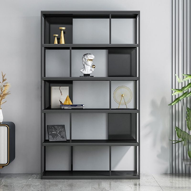 Modern Steel Bookcase Rectangular Shelves 71"H X 12" W Bookshelf for Office