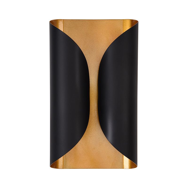 Colonial Style Rolling Surface Wall Sconce 2 Light Metal Wall Mounted Lamp in Black