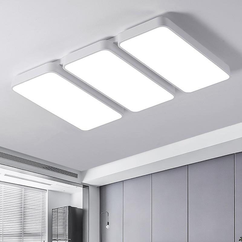 3-Light White Flush Mount Lighting LED Ceiling Light for Living Room