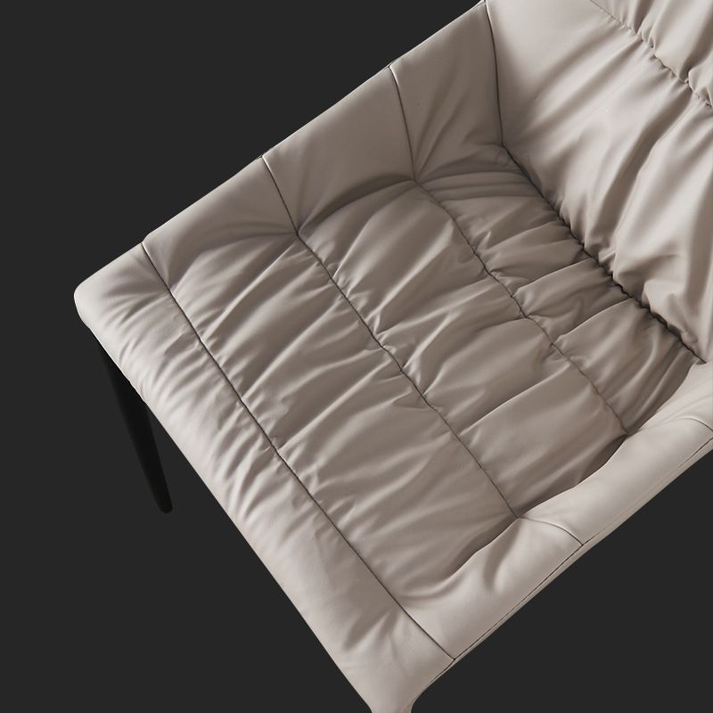 Industrial Leather Dining Chair Parsons Upholstered Arm Chair