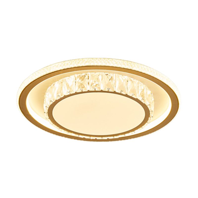 Contemporary Crystal Ceiling Light Multi-Layer LED Flush Mount Light for Living Room