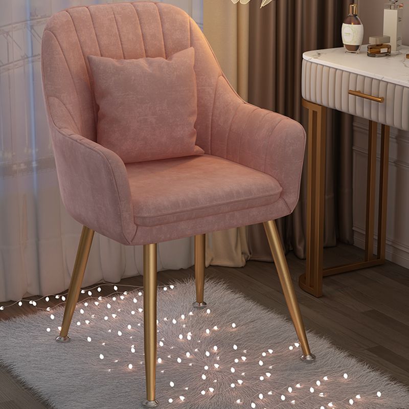 Scandinavian Style Metal Dining Chair Bedroom Solid Back Dining Arm Chairs