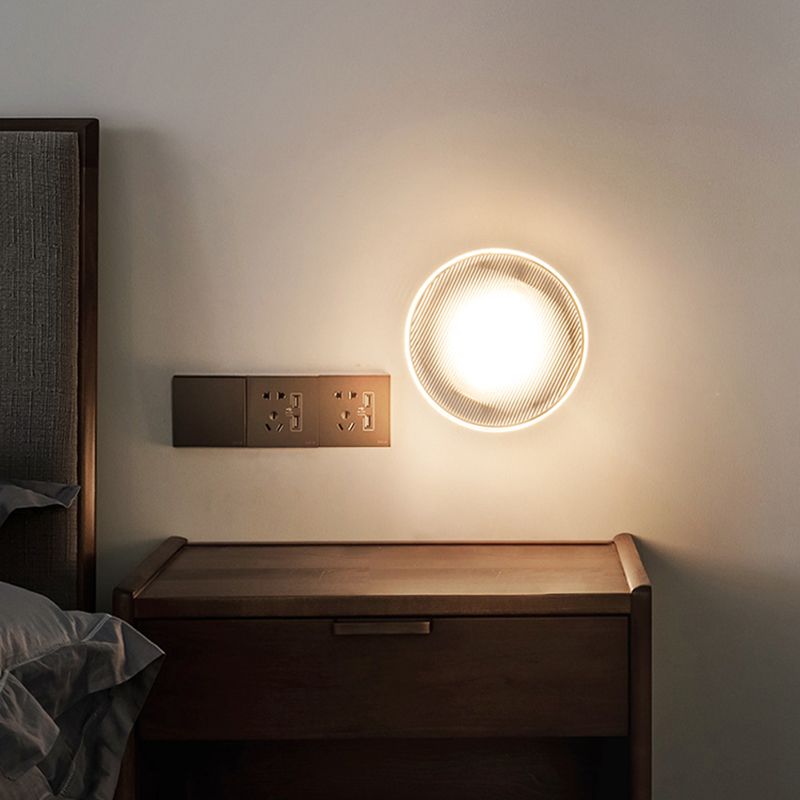 Aluminum and Acrylic Bath Sconce 1 Light Bathroom Vanity Lighting in Black / Gold