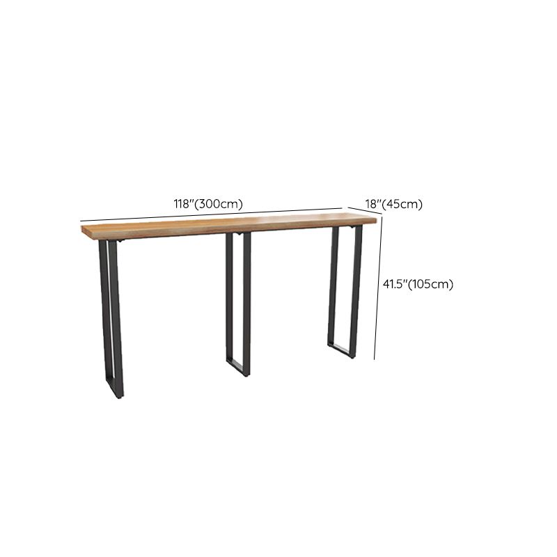 Modern Bar Height Table Solid Wood Top Bistro Pub Table with Sled Base