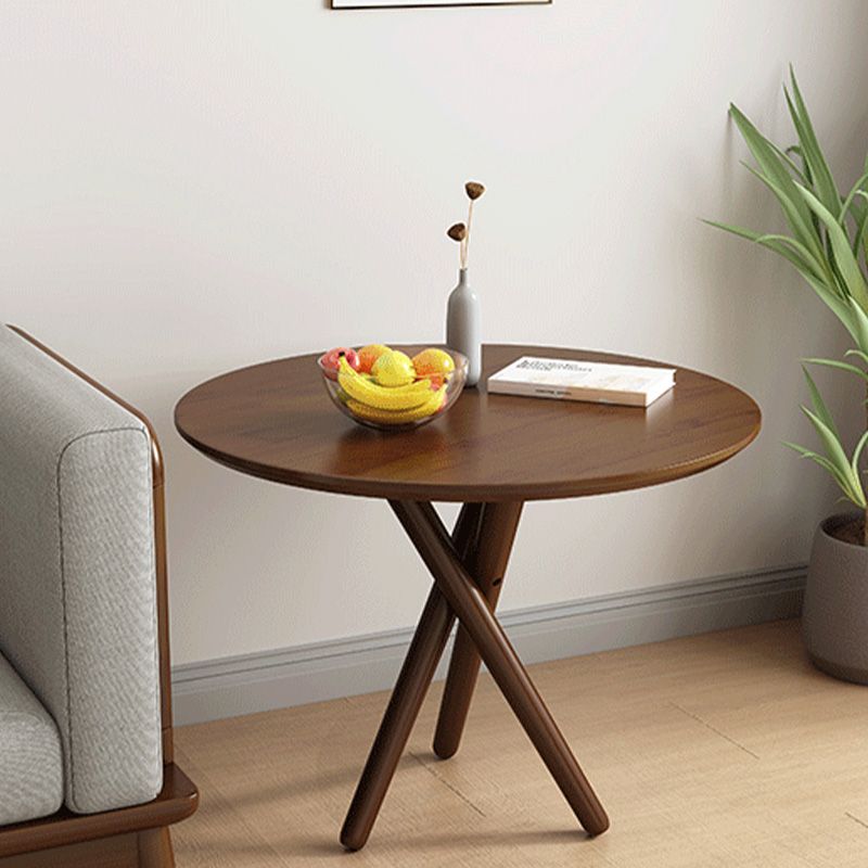 Side Table Solid Wood 3 Legs Round Nordic Living Room End Table