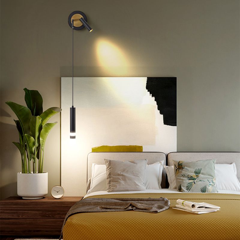 Metal Cylinder Wall Sconce Lighting Modern Style Multi Lights Wall Mounted Reading Lights