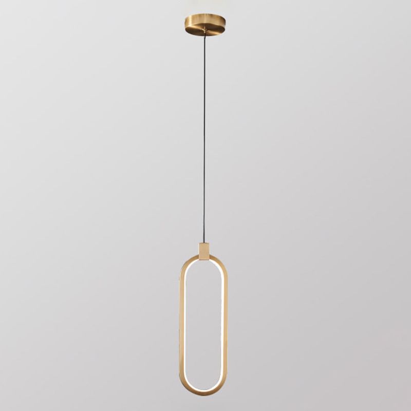 Minimalist LED Hanging Ceiling Light Aluminum 1-Light Linear Ceiling Pendant Light