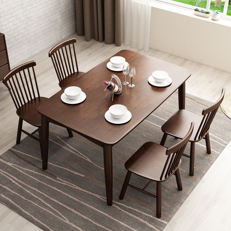 Rubberwood Solid Wood Dining Table Modern Dining Table for Kitchen