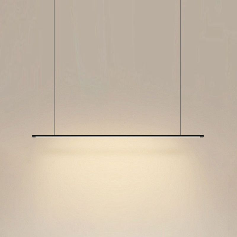 Moderne lineare Form Island Beleuchtung Idee Metal 1 Light Island Anhänger für Esszimmer