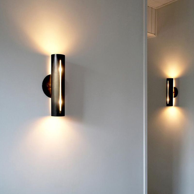 Buisvormige trapwand sconce licht metallic 2-bulb postmoderne wand gemonteerd lamp