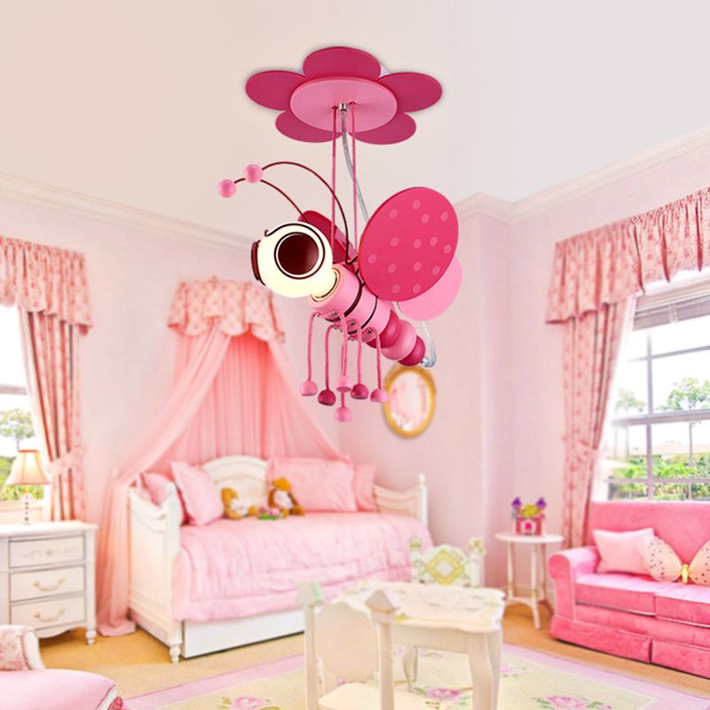 Illuminazione a forma di sospensione ape in stile per bambini metallizzato a 1 asilo a sospensione su soffitto.