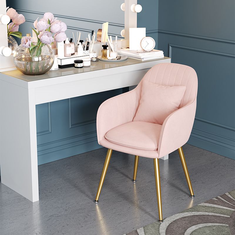 Sillón tapizado de terciopelo para comedor, sillón con respaldo sólido y patas de metal