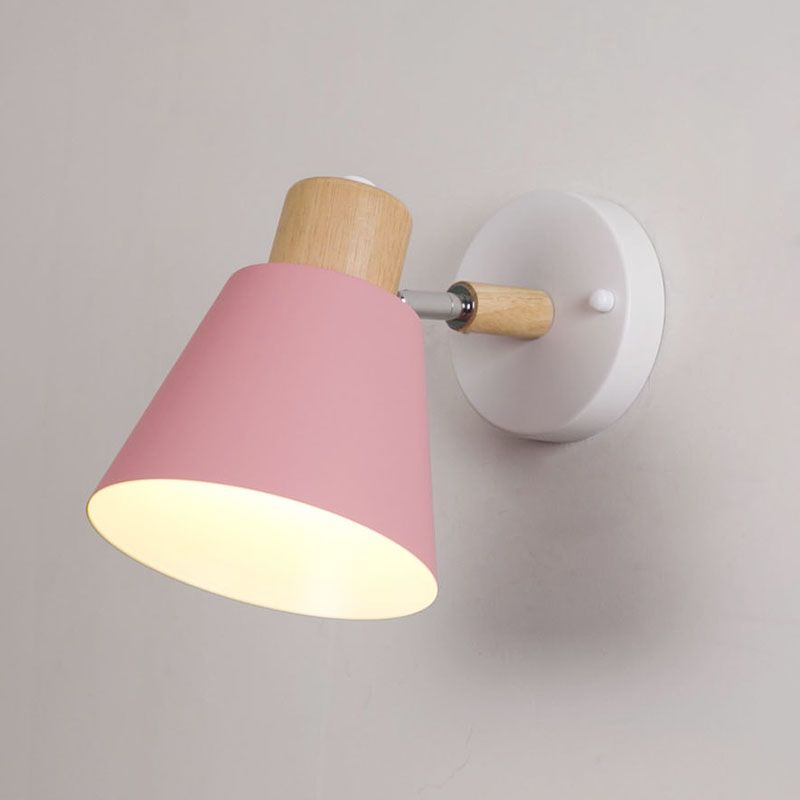 Cone-Shaped Wall Mount Lighting Nordic Style Metal Sconce Light Fixture for Bedroom