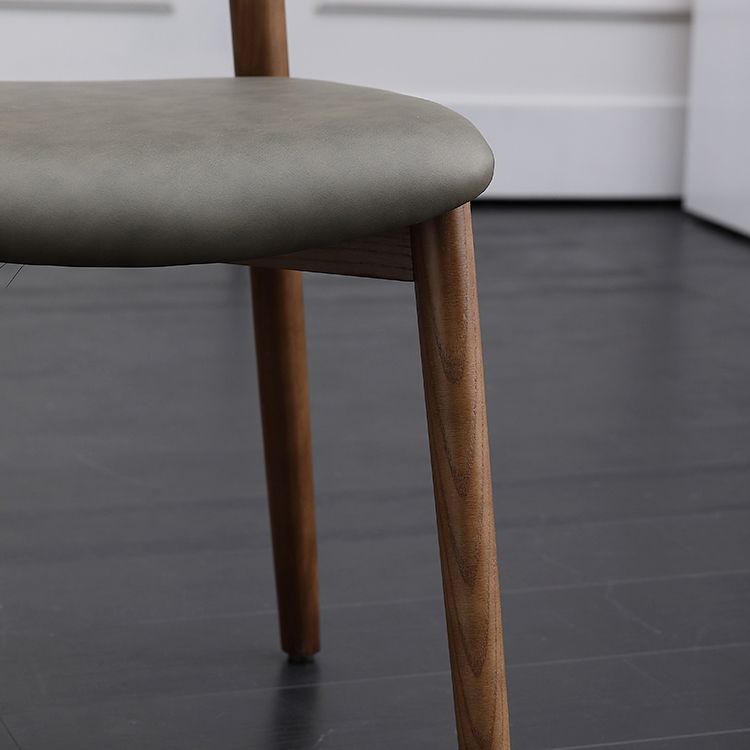 Silla lateral de comedor con respaldo abierto contemporáneo, sillas laterales de madera sin brazos con patas