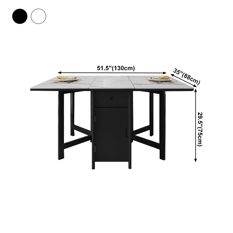 Mesa de comedor plegable Mesa rectangular moderna con base de almacenamiento (solo mesa)