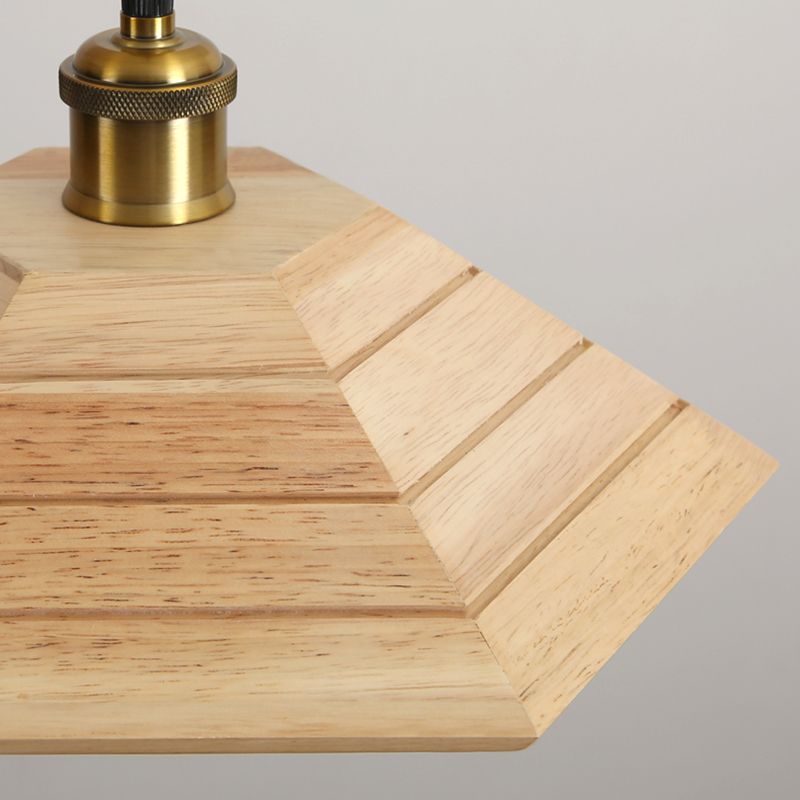 Accesorio de iluminación colgante sombreada de madera Luz de techo de estilo moderno para sala de estar