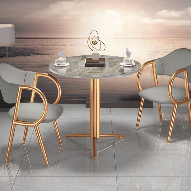 Stone Dining Table Traditional Luxury Dining Site Table with Tripod Base