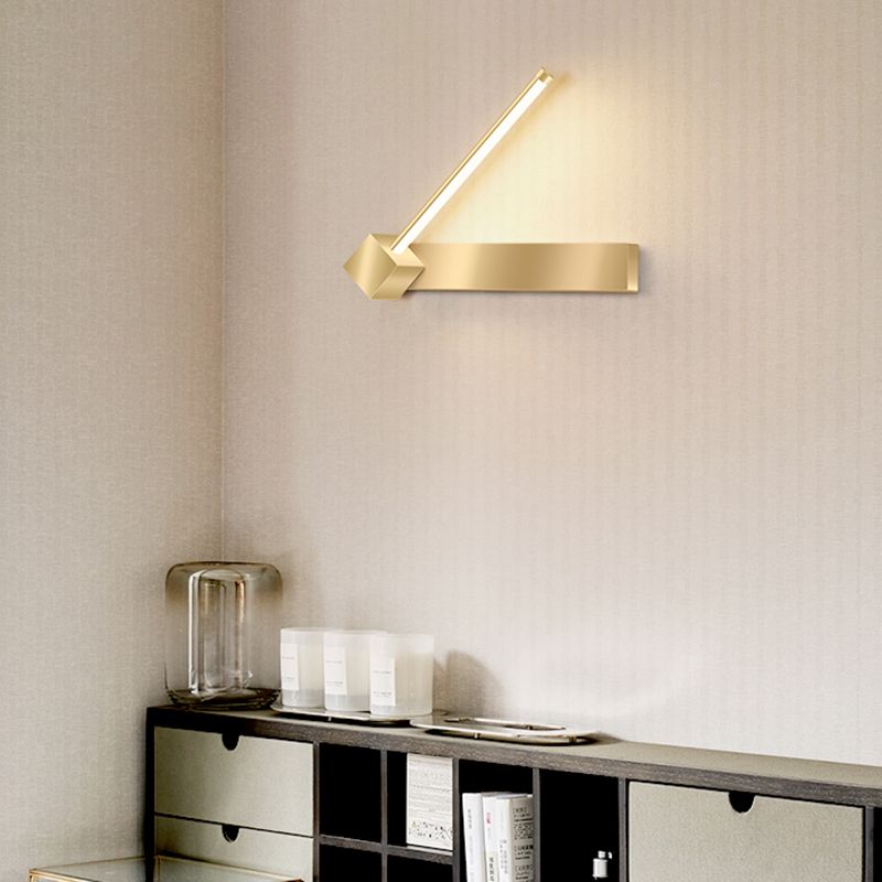 Modern Metal Wall Sconce Linear Shape Wall Light with Silicone Shade in Gold for Bedroom