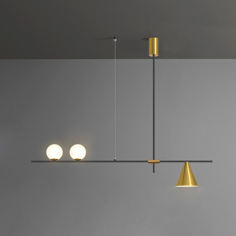 Modern Simple Dining Chandelier Light Dining Room Glass Shade Pendant Light Fixture
