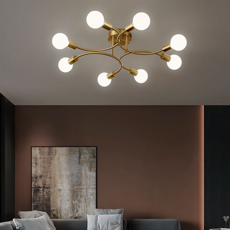 Luz de techo de hierro de hierro forjado Sputnik Sputnik en estilo industrial para espacios interiores