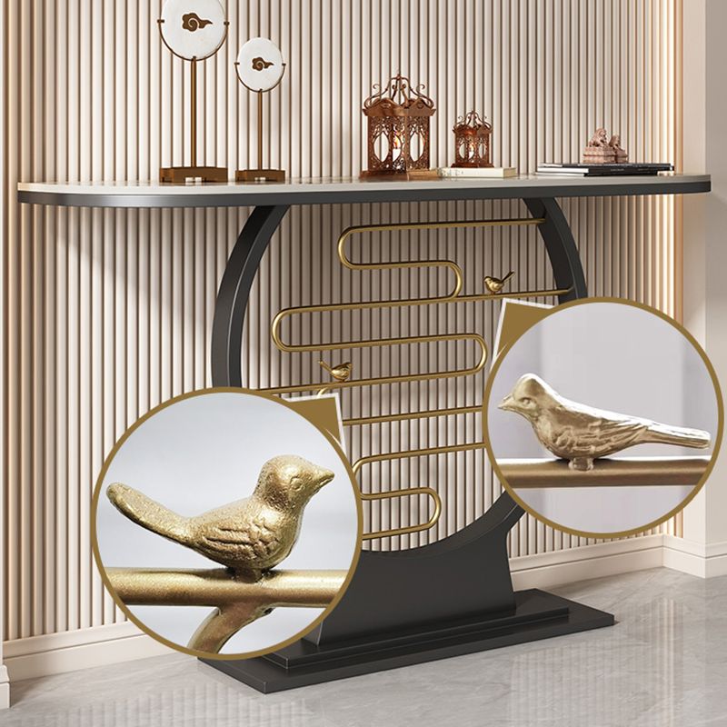 31.5-inch Tall Modern Console Table Stone Accent Table with 1 Shelf