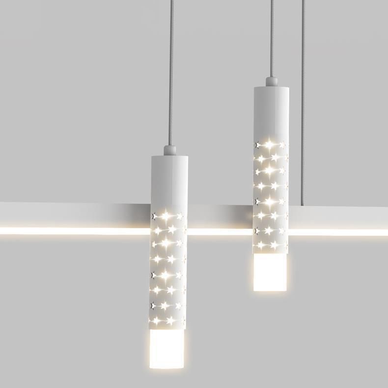 4-Light Modern Black/White Kitchen Island Lighting LED Ceiling Light for Bedroom