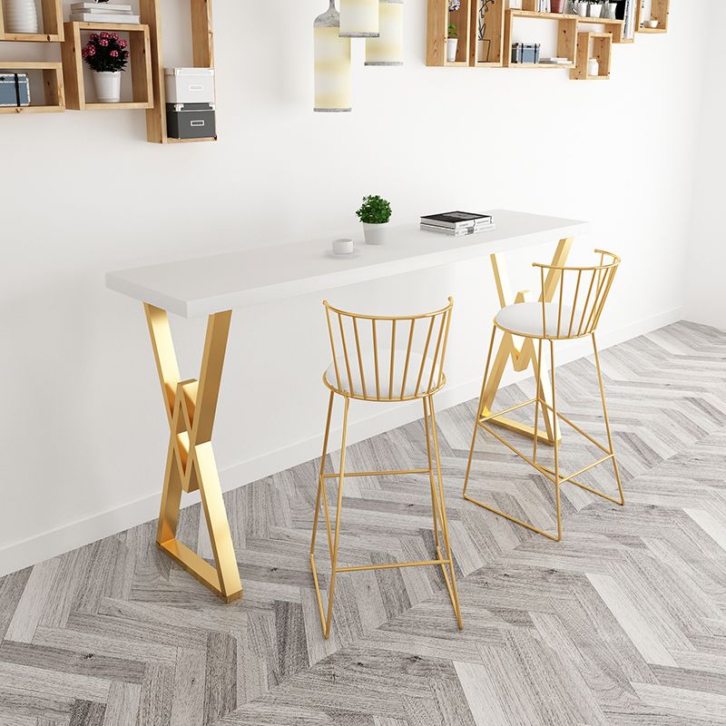 Glam Rectangle Bar Table Set 1/3 Pieces Solid Wood Pub Set for Dining Room