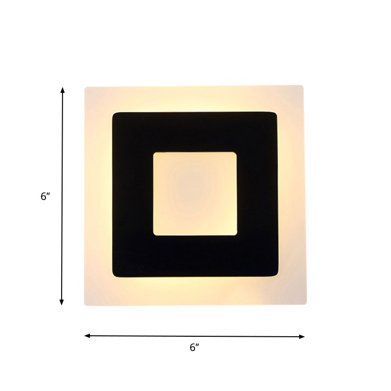 Modern Square Acrylic Sconce Light LED Living Room Wall Lighting Fixture in Warm/White Light