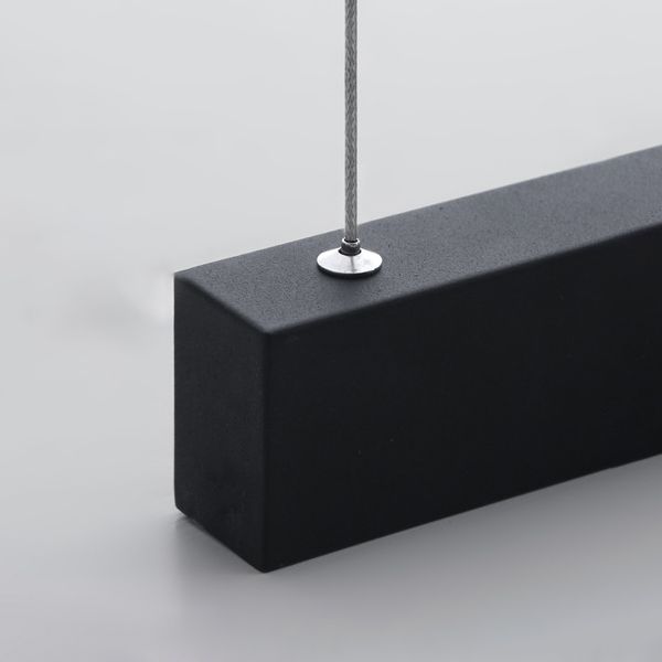 Black Linear LED Pendant Light Metal Acrylic Hanging Lamp for Dining Room