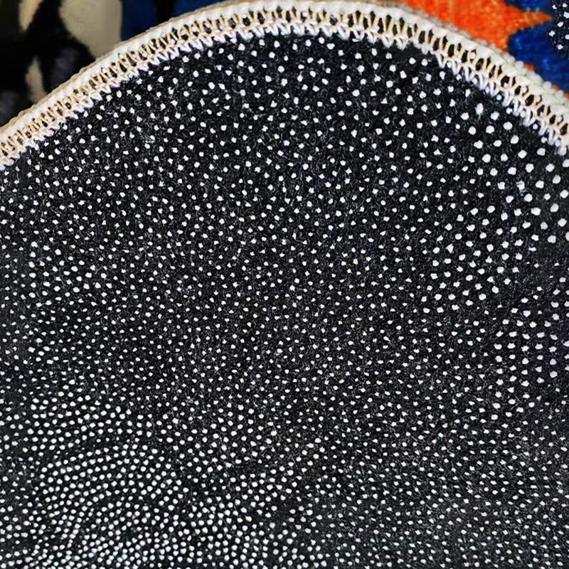 Light Blue Grid Rug Polyester Modern Rug Non-Slip Backing Rug for Living Room