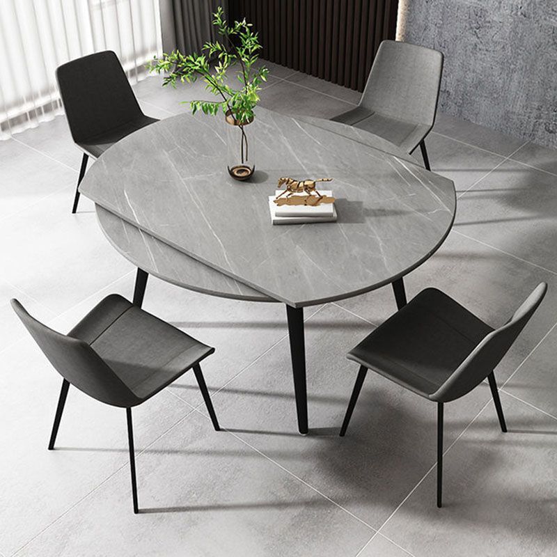 Modern Stone Round Table Standard Height Dining Table with 4 Legs
