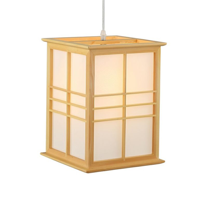 Rettangolo Sushi Casa a sospensione Luce in legno in legno giapponese Lampada sospesa in beige