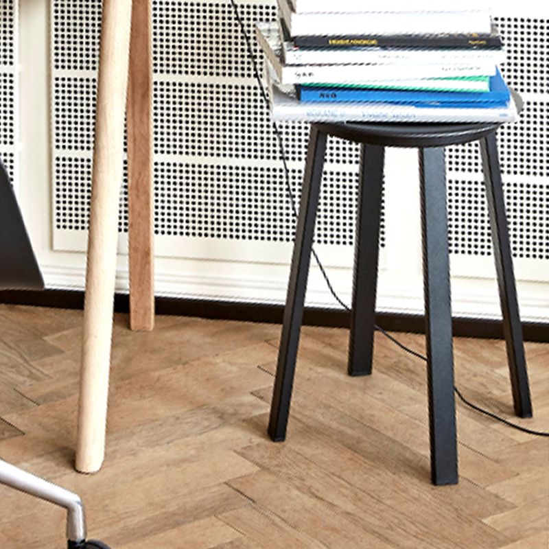 Contemporary Backless Barstool Round Seat Armless Bar Stools with 4 Metal Legs