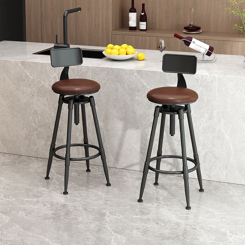 Industrial Adjustable Counter Chair Metal Round Indoor Dining Stool with Swivel