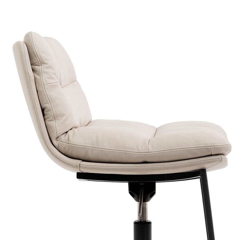 Contemporary Style Armless Barstool Leather Adjustable Height Bar Stool