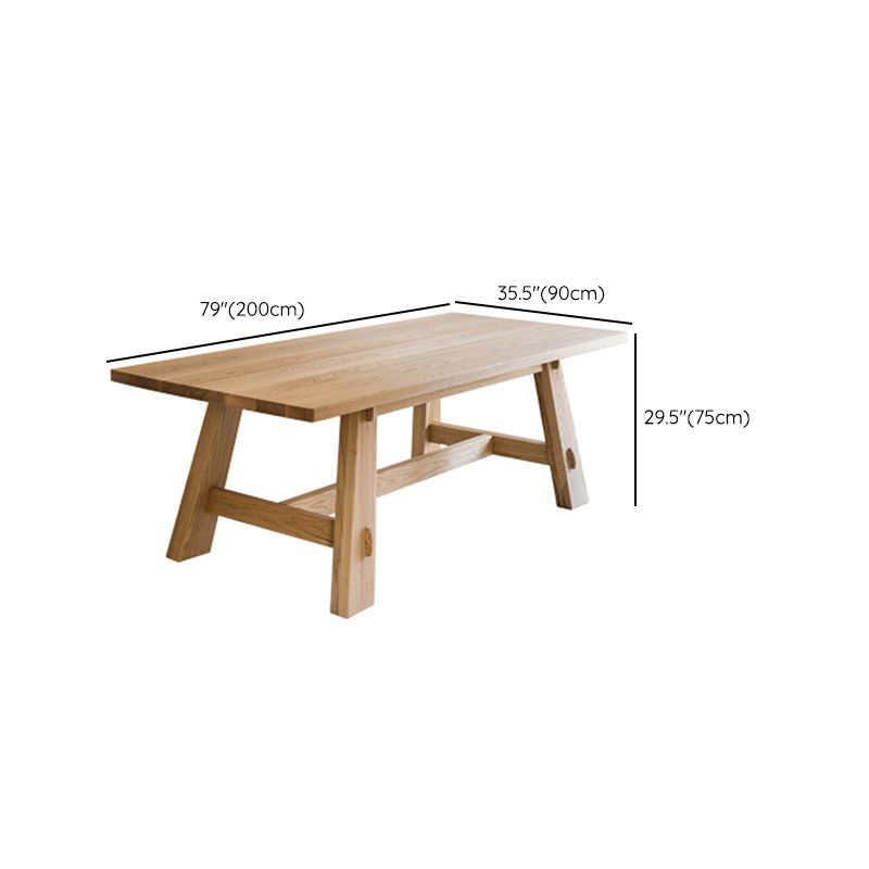 Rectangle Trestle Dining Table Modern Pine Wood Table for Kitchen Use