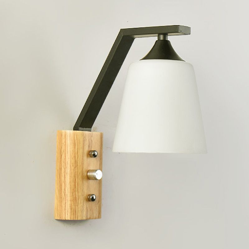 Geometric Shape Wood Wall Lighting Modern Style 1 Light Wall Mounted Light