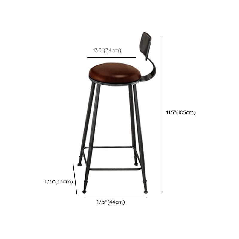 Contemporary Wood Barstools Armless Bar Stool with Metal Legs