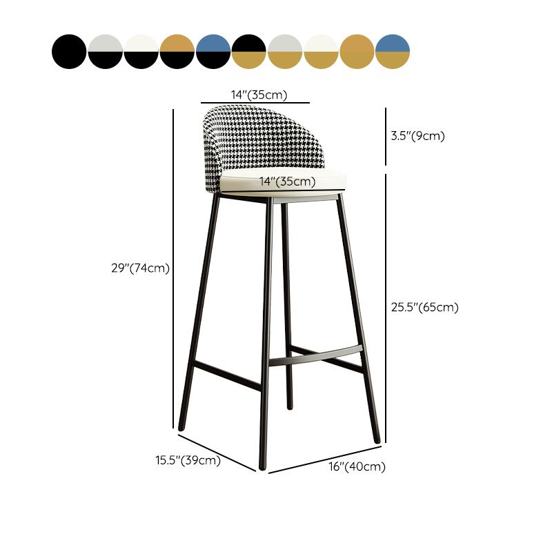 Glam Bucket Leather Counter-height Stool Footrest Indoor Bar and Counter Stool