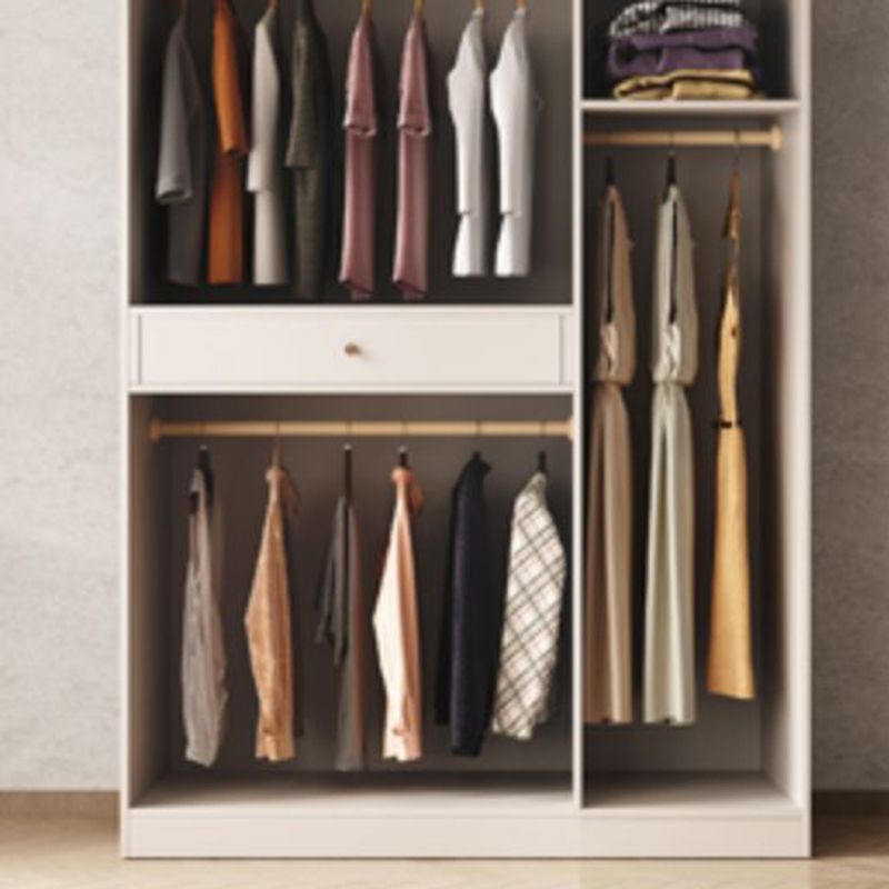 Modern Style Bedroom Wardrobe Cabinet Wooden Storage Cabinet with Garment Rod