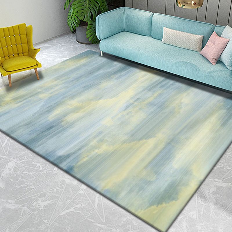 White Modern Carpet Polyester Abstract Pattern Carpet Washable Carpet for Home Decor