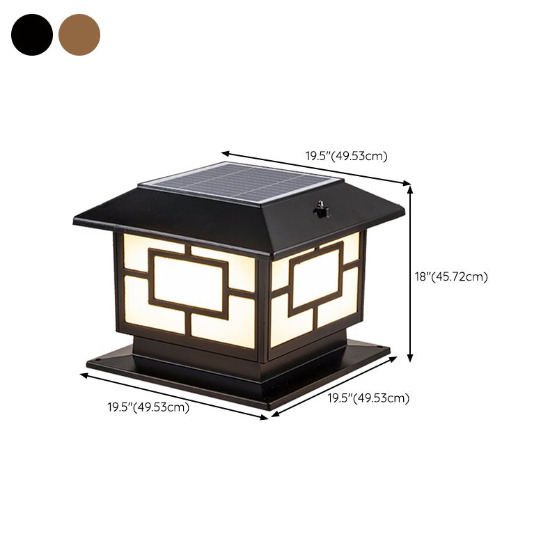 Contemporary LED Pillar Light Simple Solar Lighting Fixture for Garden