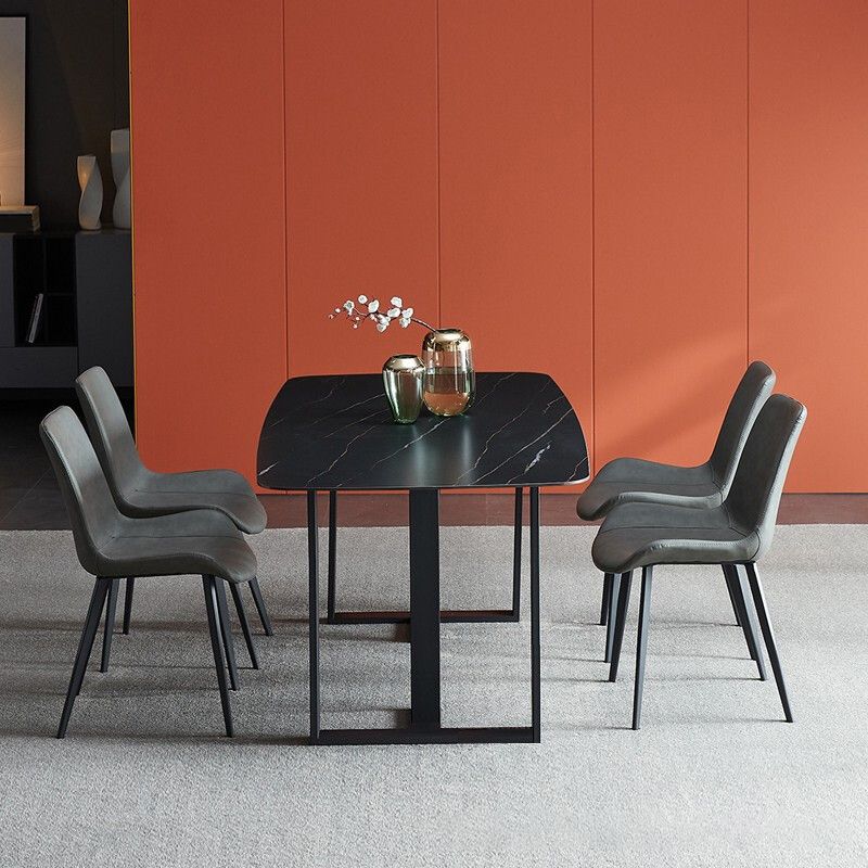 Modern Sintered Stone Dining Table Set Rectangle 1/2/5/7 Pieces Dining Set for Home Use