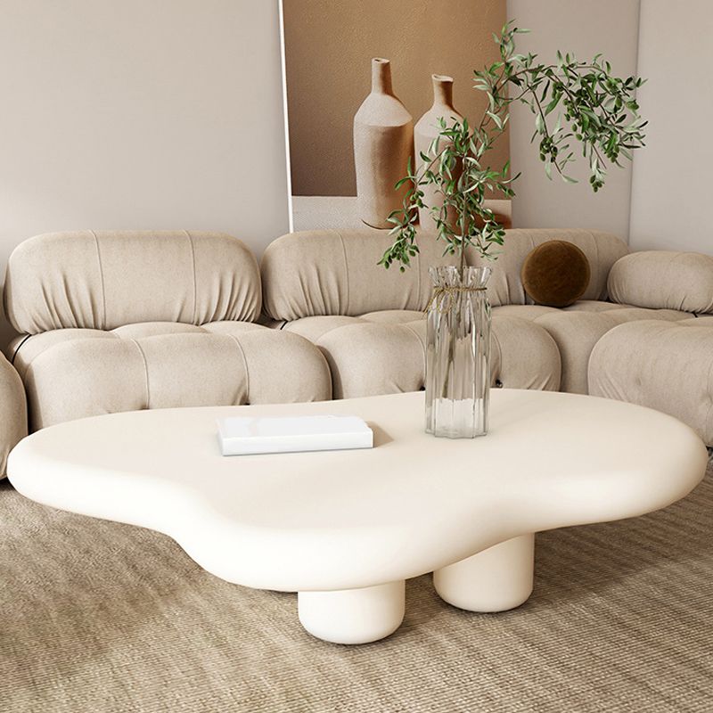 Scandinavian Coffee Table 4 Legs  & Free form Wooden in White