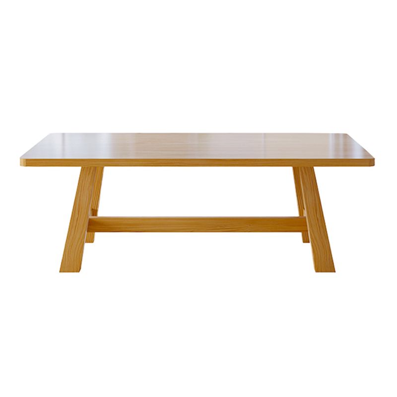 Pine Solid Wood Dining Table Trestle Base Dining Table in Natural