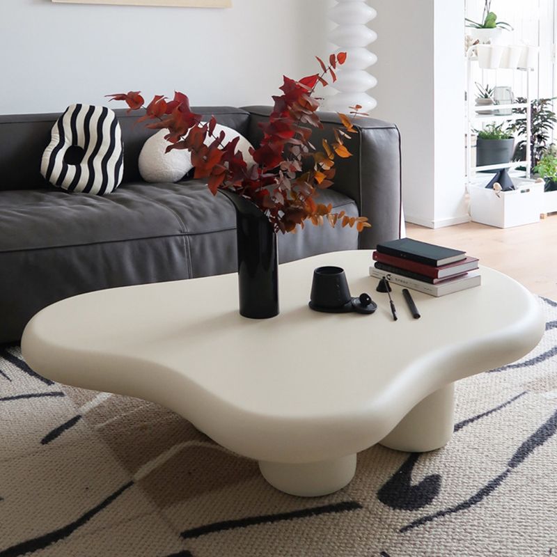 Nordic Irregular 4 Legs Coffee Table 11.8" H Wood Cocktail Table