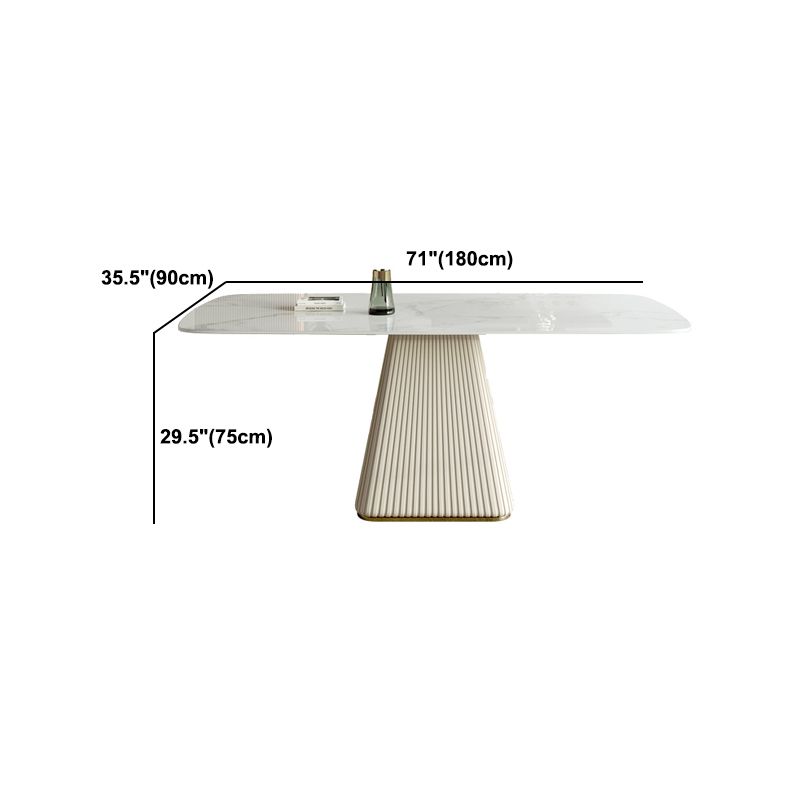 Nordic Glam Style Sintered Stone Rectangle Table Set 1/4/5/7 Pieces Set