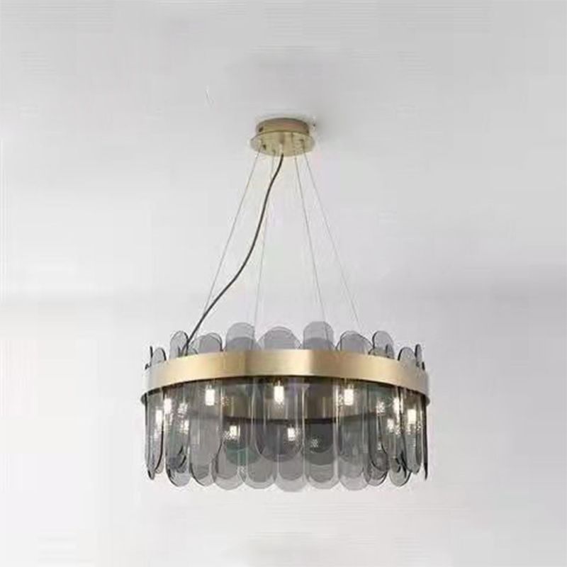 Drum Kronleuchter Leuchte moderne Glasanhänger Beleuchtung für das Restaurant